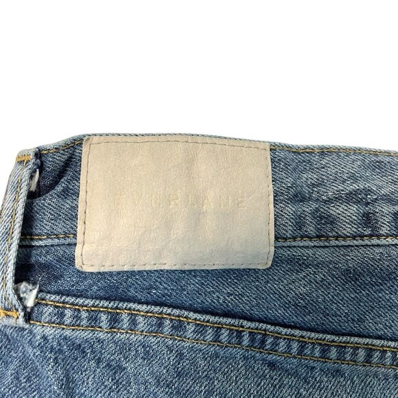 Everlane Relaxed 90s Cut Off Jean Shorts Distressed Organic Cotton size 32 - Picture 4 of 6